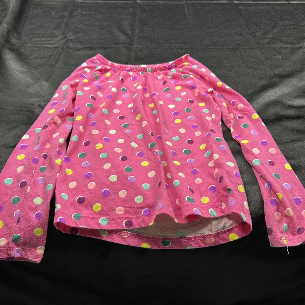 Circo Girls Size S 6 Pink Polka Dot Long Sleeve Shirt